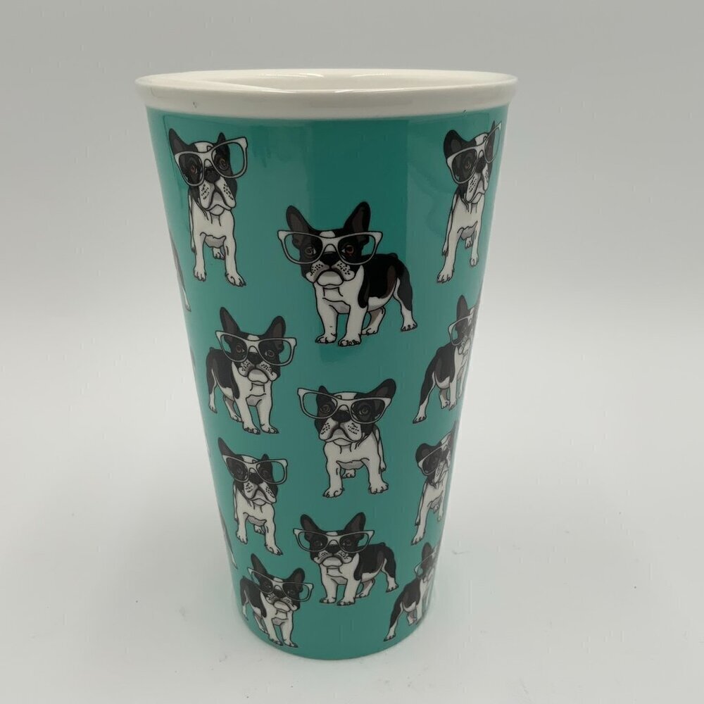 clair de lune Porcelain French Bulldog Travel 12 oz Mug